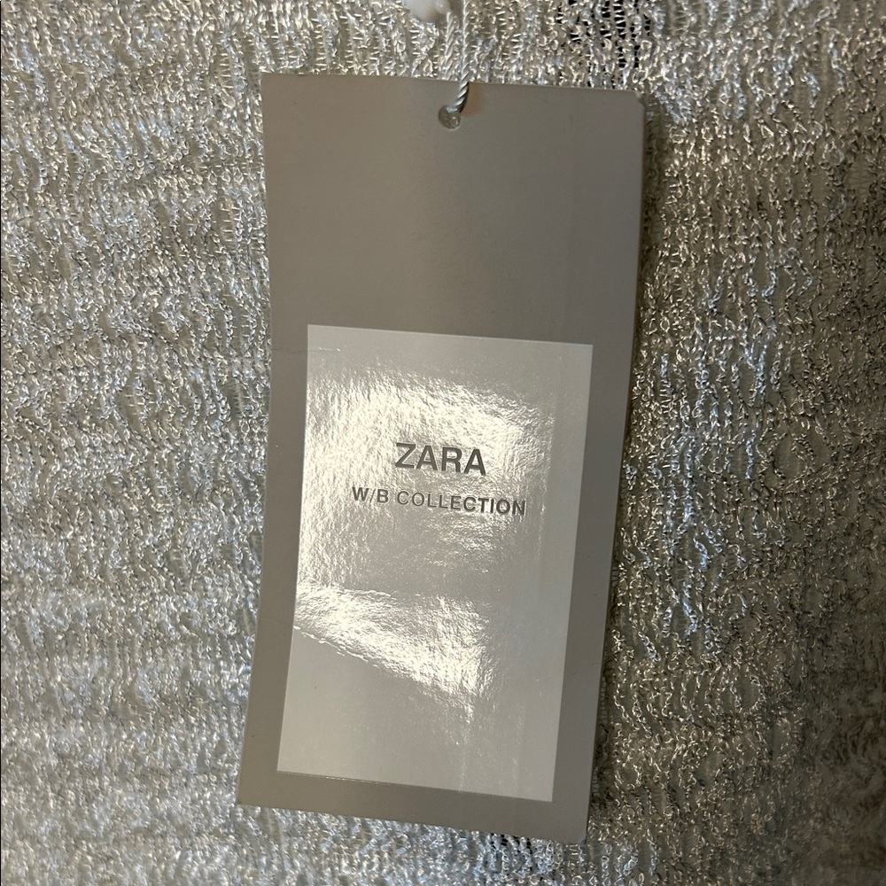 Zara Cream Textured Short Sleeve Tee - Picture 5 of 10